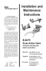 Preview for 1 page of T&S B-0475 Installation And Maintenance Instructions Manual