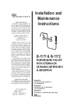 Предварительный просмотр 1 страницы T&S B-1172 Installation And Maintenance Instructions Manual