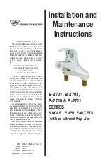 Preview for 1 page of T&S B-2701 Series Installation And Maintenance Instructions Manual