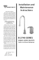 T&S B-2740 Series Installation And Maintenance Instructions Manual preview