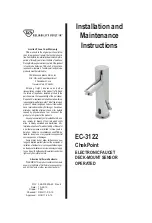 Preview for 1 page of T&S ChekPoint EC-3122 Installation And Maintenance Instructions Manual