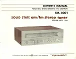 Preview for 1 page of Tandy Radio Shack Realistic TM-1001 Owner'S Manual