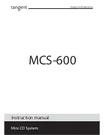 Preview for 1 page of Tangent MCS-600 Instruction Manual