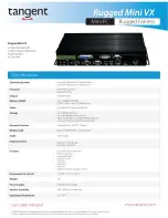 Preview for 1 page of Tangent Rugged Mini VX Datasheet