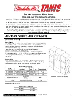 Предварительный просмотр 1 страницы Tanis Technologies MODULE-AIR AF-36 Series Operating Instructions & Parts Manual