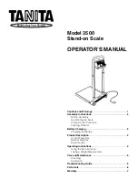 Предварительный просмотр 1 страницы Tanita 3500 Operator'S Manual