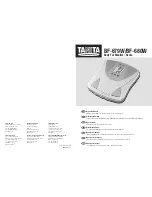 Предварительный просмотр 1 страницы Tanita BF-679W Instruction Manual