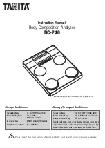 Предварительный просмотр 1 страницы Tanita DC-240 Instruction Manual