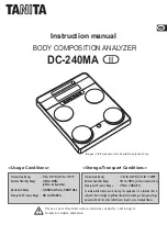 Preview for 1 page of Tanita DC-240MA Instruction Manual