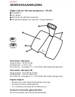 Preview for 8 page of Tanita HD-335 Operating Instructions Manual