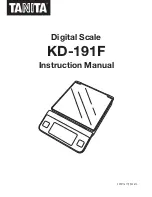 Tanita KD-191F Instruction Manual предпросмотр