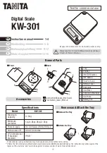 Preview for 1 page of Tanita KW-301 Instruction Manual