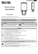 Tanita OP-102-RU Setup Manual preview