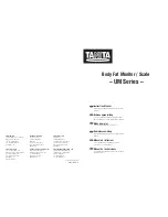Tanita UM Instruction Manual preview