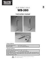 Tanita WB-380 Instruction Manual preview