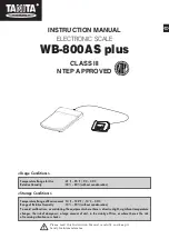 Предварительный просмотр 1 страницы Tanita WB-800AS plus Instruction Manual