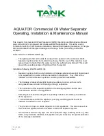 Tank Aquator Operating, Installation And Maintenance Manual preview