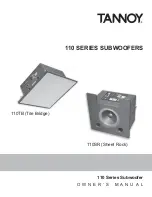 Tannoy 110 Series Owner'S Manual preview