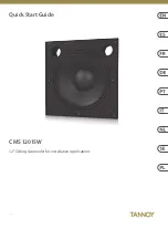 Предварительный просмотр 1 страницы Tannoy CMS 1201SW Quick Start Manual