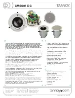 Tannoy CMS 601 DC BM Specifications preview