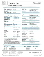 Preview for 2 page of Tannoy CMS 601 DC BM Specifications