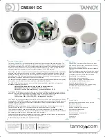 Tannoy CMS801 DC BM Specifications preview