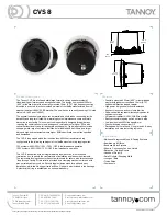 Preview for 1 page of Tannoy CVS 8 Technical Specifications