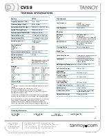 Preview for 2 page of Tannoy CVS 8 Technical Specifications