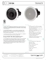 Preview for 1 page of Tannoy CVS4 User Manual