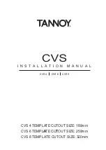 Предварительный просмотр 1 страницы Tannoy CVS6 Installation Manual