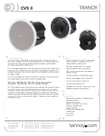 Tannoy CVS6 Specifications предпросмотр