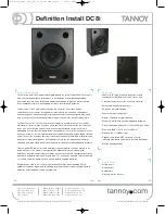 Preview for 1 page of Tannoy Definition Install DC8i Specification Sheet