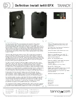 Tannoy Definition Install iw60 EFX Specifications preview