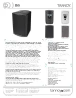 Tannoy Di5, Di5t,Di5 DC Specifications preview