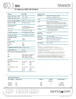 Preview for 2 page of Tannoy Di5, Di5t,Di5 DC Specifications