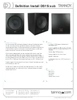 Preview for 1 page of Tannoy DS15i Specifications