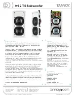 Предварительный просмотр 1 страницы Tannoy iw62 TS Specification Sheet