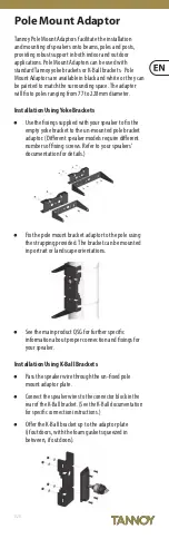 Tannoy Pole Mount Adapter Installation Instructions Manual preview