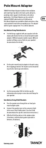 Preview for 1 page of Tannoy Pole Mount Adaptor Manual