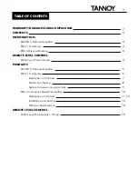 Preview for 3 page of Tannoy PowerLinx Multi-channel Sound Reinforcement... Owner/Installer/Operator'S Manual