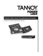 Tannoy PowerLinx Owner/Installer/Operator'S Manual preview