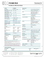 Preview for 2 page of Tannoy POWERV8 Technical Specifications