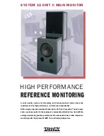 Preview for 1 page of Tannoy SYSTEM 15 DMT II User Manual