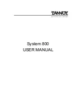 Preview for 1 page of Tannoy System 800 User Manual