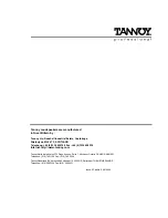 Preview for 12 page of Tannoy System 800 User Manual