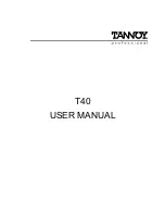 Preview for 1 page of Tannoy T40 User Manual