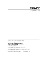 Preview for 12 page of Tannoy T40 User Manual