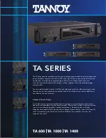 Tannoy TA SERIES Technical Specifications preview