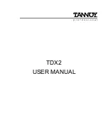 Предварительный просмотр 1 страницы Tannoy TDX2 User Manual