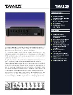 Preview for 1 page of Tannoy TMA120 Technical Specifications